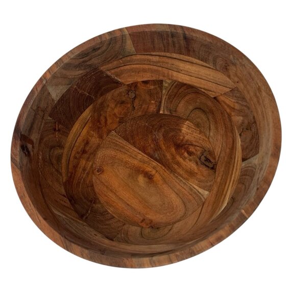 Dash of That boho Acacia wood 12” deep serving bowl - Picture 3 of 13